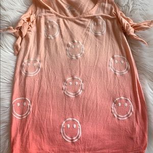 Ombré Open Shoulder Tee